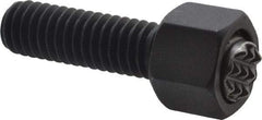 Fairlane - 5/16-18, 1" Thread Length, 5/16" Ball Diam, Serrated Ball Pad Surface, Alloy Steel, Black Oxide, Hex Head, Swivel Action Gripper Assemblies - 7/16" Head Height, 1/2" Hex, 5/16" Contact Diam, High Speed Steel Ball - USA Tool & Supply