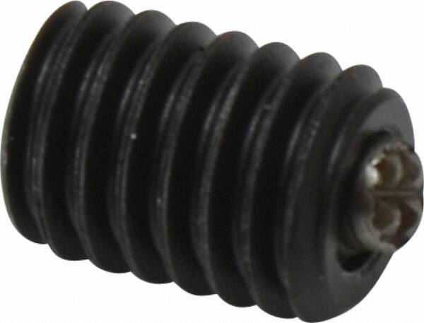 Fairlane - 3/8-16, 1/2" Thread Length, 3/16" Ball Diam, Serrated Ball Pad Surface, Alloy Steel, Black Oxide, Threaded, Swivel Action Gripper Assemblies - 5/32" Contact Diam, High Speed Steel Ball - USA Tool & Supply