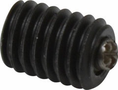 Fairlane - 3/8-16, 1/2" Thread Length, 3/16" Ball Diam, Serrated Ball Pad Surface, Alloy Steel, Black Oxide, Threaded, Swivel Action Gripper Assemblies - 5/32" Contact Diam, High Speed Steel Ball - USA Tool & Supply