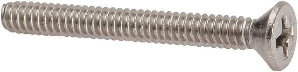Value Collection - #6-32 UNC, 1-1/4" OAL Phillips Drive Machine Screw - Flat Head, Grade 316 Stainless Steel, Uncoated, Without Washer - USA Tool & Supply