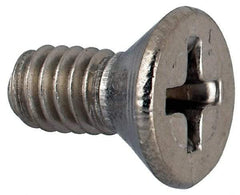 Value Collection - #8-32 UNC, 3/8" OAL Phillips Drive Machine Screw - Flat Head, Grade 316 Stainless Steel, Uncoated, Without Washer - USA Tool & Supply