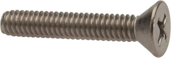 Value Collection - #8-32 UNC, 1" OAL Phillips Drive Machine Screw - Flat Head, Grade 316 Stainless Steel, Uncoated, Without Washer - USA Tool & Supply