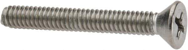 Value Collection - #8-32 UNC, 1-1/4" OAL Phillips Drive Machine Screw - Flat Head, Grade 316 Stainless Steel, Uncoated, Without Washer - USA Tool & Supply