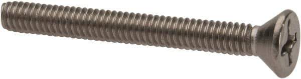 Value Collection - #8-32 UNC, 1-1/2" OAL Phillips Drive Machine Screw - Flat Head, Grade 316 Stainless Steel, Uncoated, Without Washer - USA Tool & Supply