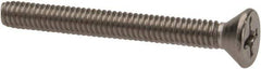 Value Collection - #8-32 UNC, 1-1/2" OAL Phillips Drive Machine Screw - Flat Head, Grade 316 Stainless Steel, Uncoated, Without Washer - USA Tool & Supply