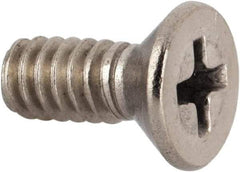 Value Collection - #10-24 UNC, 1/2" OAL Phillips Drive Machine Screw - Flat Head, Grade 316 Stainless Steel, Uncoated, Without Washer - USA Tool & Supply