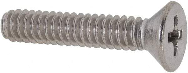 Value Collection - #10-24 UNC, 1" OAL Phillips Drive Machine Screw - Flat Head, Grade 316 Stainless Steel, Uncoated, Without Washer - USA Tool & Supply