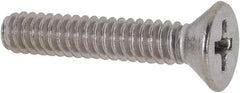 Value Collection - #10-24 UNC, 1" OAL Phillips Drive Machine Screw - Flat Head, Grade 316 Stainless Steel, Uncoated, Without Washer - USA Tool & Supply