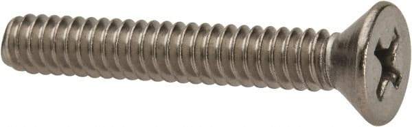 Value Collection - #10-24 UNC, 1-1/4" OAL Phillips Drive Machine Screw - Flat Head, Grade 316 Stainless Steel, Uncoated, Without Washer - USA Tool & Supply