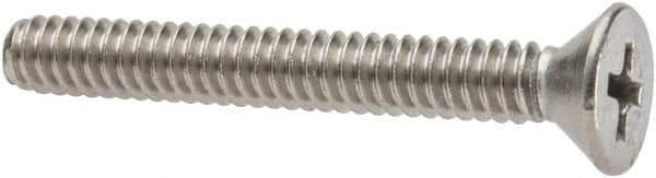 Value Collection - #10-24 UNC, 1-1/2" OAL Phillips Drive Machine Screw - Flat Head, Grade 316 Stainless Steel, Uncoated, Without Washer - USA Tool & Supply