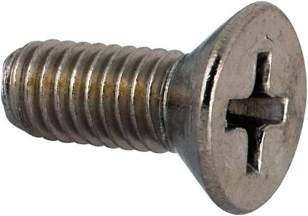 Value Collection - #10-32 UNF, 1/2" OAL Phillips Drive Machine Screw - Flat Head, Grade 316 Stainless Steel, Uncoated, Without Washer - USA Tool & Supply