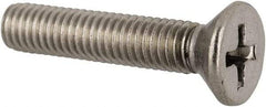 Value Collection - #10-32 UNF, 1" OAL Phillips Drive Machine Screw - Flat Head, Grade 316 Stainless Steel, Uncoated, Without Washer - USA Tool & Supply