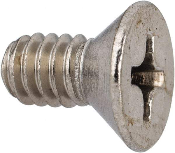 Value Collection - 1/4-20 UNC, 1/2" OAL Phillips Drive Machine Screw - Flat Head, Grade 316 Stainless Steel, Uncoated, Without Washer - USA Tool & Supply