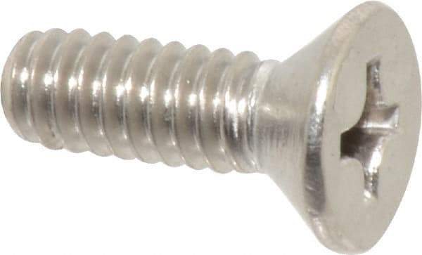 Value Collection - 1/4-20 UNC, 3/4" OAL Phillips Drive Machine Screw - Flat Head, Grade 316 Stainless Steel, Uncoated, Without Washer - USA Tool & Supply