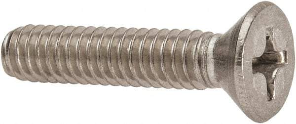 Value Collection - 1/4-20 UNC, 1-1/4" OAL Phillips Drive Machine Screw - Flat Head, Grade 316 Stainless Steel, Uncoated, Without Washer - USA Tool & Supply