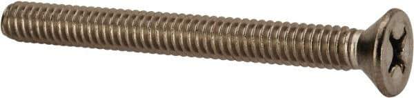 Value Collection - 1/4-20 UNC, 2-1/2" OAL Phillips Drive Machine Screw - Flat Head, Grade 316 Stainless Steel, Uncoated, Without Washer - USA Tool & Supply