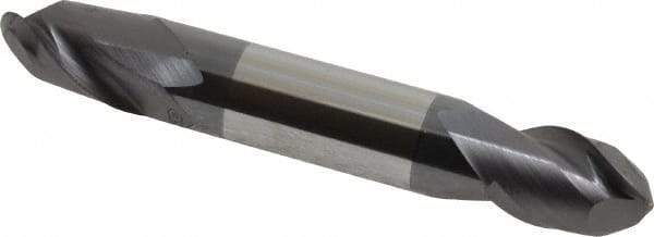 Accupro - 3/8" Diam, 1/2" LOC, 2 Flute Solid Carbide Ball End Mill - AlTiN Finish, Double End, 2-1/2" OAL, 3/8" Shank Diam, Spiral Flute - USA Tool & Supply