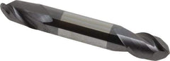 Accupro - 3/8" Diam, 1/2" LOC, 2 Flute Solid Carbide Ball End Mill - AlTiN Finish, Double End, 2-1/2" OAL, 3/8" Shank Diam, Spiral Flute - USA Tool & Supply