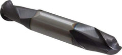 Accupro - 1/2" Diam, 5/8" LOC, 2 Flute Solid Carbide Ball End Mill - AlTiN Finish, Double End, 3" OAL, 1/2" Shank Diam, Spiral Flute - USA Tool & Supply