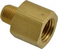 Eaton - 1/8 Male Thread x 1/4 Female Thread, Brass Industrial Pipe Adapter - MNPTF x FNPTF, 1,200 psi - USA Tool & Supply