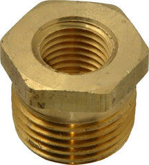 Eaton - 1/2 Male Thread x 1/4 Female Thread, Brass Industrial Pipe Hex Bushing - USA Tool & Supply