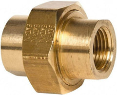 Eaton - 1/2 Female Thread, Brass Industrial Pipe Union - FNPTF, 1,200 psi - USA Tool & Supply