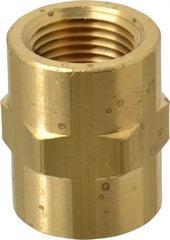 Eaton - 3/8 Female Thread, Brass Industrial Pipe Coupling - USA Tool & Supply