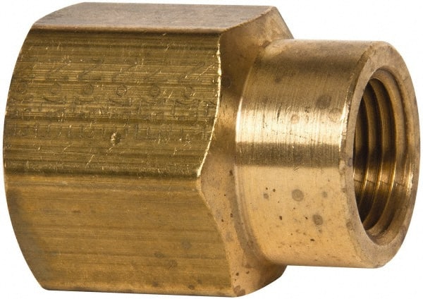 Eaton - 1/2 x 3/8 Female Thread, Brass Industrial Pipe Coupling - USA Tool & Supply