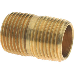 Eaton - 3/8 Male Thread, Brass Industrial Pipe Close Nipple - USA Tool & Supply