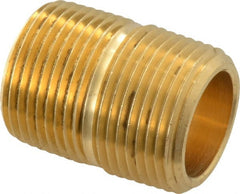 Eaton - 3/4 Male Thread, Brass Industrial Pipe Close Nipple - USA Tool & Supply
