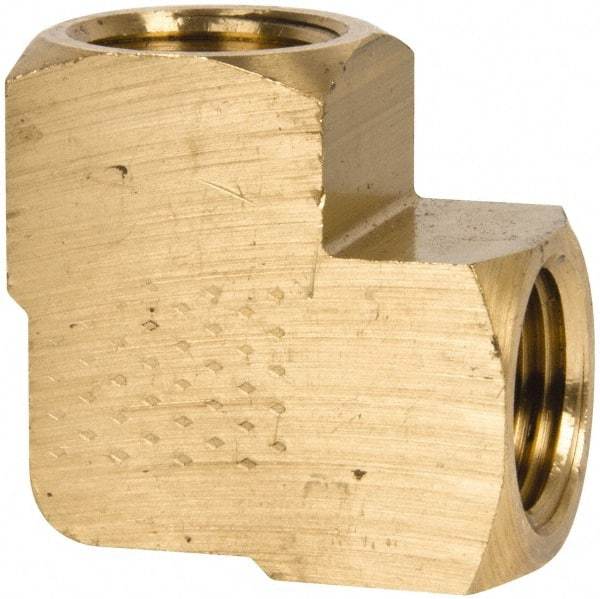 Eaton - 1/2 Female Thread, Brass Industrial Pipe 90° Female Elbow - FNPTF, 1,200 psi - USA Tool & Supply