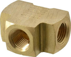 Eaton - 1/8 Female Thread, Brass Industrial Pipe Female Tee - FNPTF, 1,200 psi - USA Tool & Supply