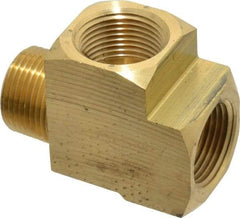 Eaton - 3/4 Male Thread x 3/4 Female Thread, Brass Industrial Pipe Street Tee - MNPTF x FNPTF, 1,200 psi - USA Tool & Supply