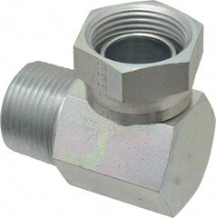Weatherhead - 1 - 11-1/2 Male Thread x 1 - 11-1/2 Female Thread, Steel Industrial Pipe 90° Elbow Adapter - FNPSM x MNPT, 2,500 psi - USA Tool & Supply