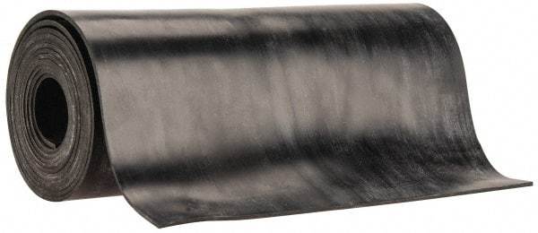 Made in USA - 1/16" Thick x 6" Wide x 5' Long Black Buna-N Rubber Roll - Stock Length, Plain Back, 50 Shore A Durometer, 2,500 psi Tensile Strength, -20°F to 170°F - USA Tool & Supply