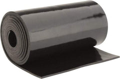 Made in USA - 1/8" Thick x 6" Wide x 5' Long Black Buna-N Rubber Roll - Stock Length, Plain Back, 50 Shore A Durometer, 2,500 psi Tensile Strength, -20°F to 170°F - USA Tool & Supply