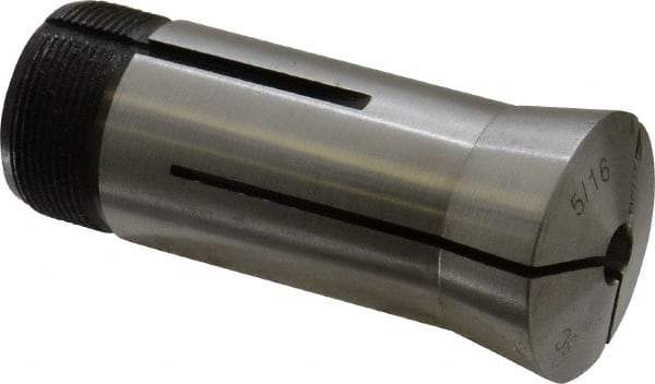 Interstate - 5/16 Inch 5C Round Collet - 3.28" Overall Length, 1.041-24 Internal Thread Size, Steel, 0.0005 Inch TIR - Exact Industrial Supply