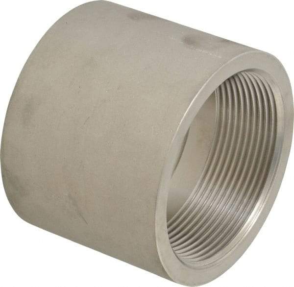 Merit Brass - 3" Grade 304 Stainless Steel Pipe Coupling - FNPT x FNPT End Connections, 150 psi - USA Tool & Supply