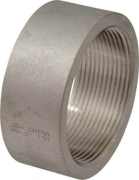 Merit Brass - 3" Grade 304 Stainless Steel Pipe Half Coupling - FNPT End Connections, 150 psi - USA Tool & Supply