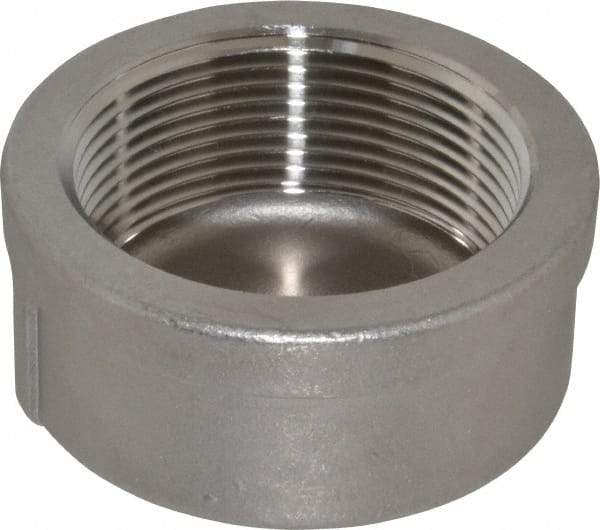 Merit Brass - 2-1/2" Grade 304 Stainless Steel Pipe End Cap - FNPT End Connections, 150 psi - USA Tool & Supply