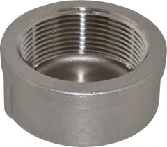 Merit Brass - 2-1/2" Grade 304 Stainless Steel Pipe End Cap - FNPT End Connections, 150 psi - USA Tool & Supply