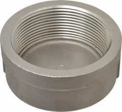 Merit Brass - 3" Grade 304 Stainless Steel Pipe End Cap - FNPT End Connections, 150 psi - USA Tool & Supply