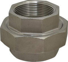 Merit Brass - 2-1/2" Grade 304 Stainless Steel Pipe Union - FNPT x FNPT End Connections, 150 psi - USA Tool & Supply