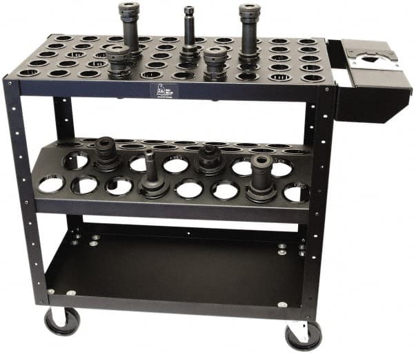 Big Bear Enterprises - 50 Tool Capacity, Taper Econo Kart CNC Tool Cart Optional Second Shelf - USA Tool & Supply