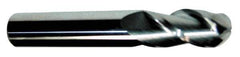 Accupro - 1" Diam, 3" LOC, 3 Flute Solid Carbide Ball End Mill - Uncoated, Single End, 6" OAL, 1" Shank Diam, Spiral Flute - USA Tool & Supply