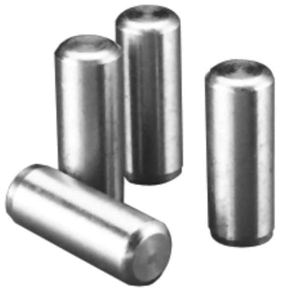 Value Collection - 1/8" Diam x 1-1/2" Pin Length Alloy Steel Oversized Dowel Pin - C 50-58 Hardness, 3,200 Lb Breaking Strength, 1 Beveled & 1 Rounded End - USA Tool & Supply