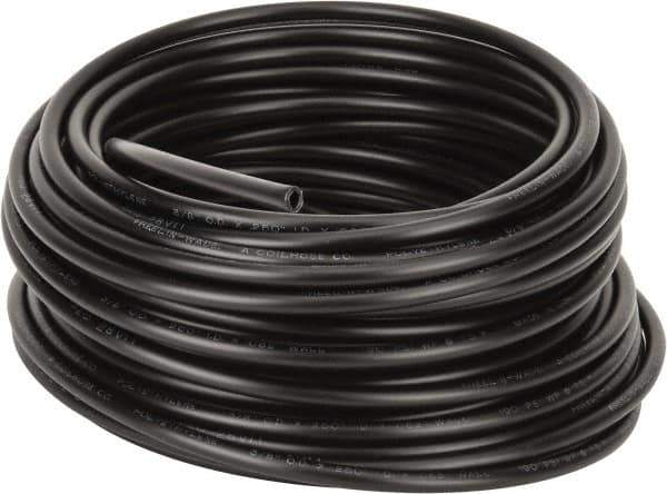 Coilhose Pneumatics - 1/4" ID x 3/8" OD, 100' Long, Polyethylene Tube - Black, 192 Max psi, -60 to 200°F - USA Tool & Supply