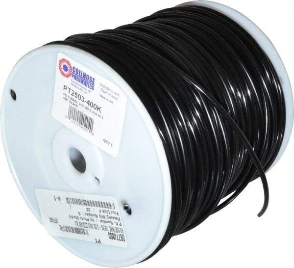 Coilhose Pneumatics - 0.093" ID x 5/32" OD, 400' Long, Polyurethane Tube - Black, 176 Max psi, -60 to 200°F - USA Tool & Supply