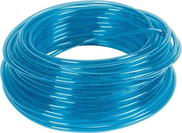 Coilhose Pneumatics - 0.16" ID x 1/4" OD, 100' Long, Polyurethane Tube - Trans Blue, 148 Max psi, -60 to 200°F - USA Tool & Supply