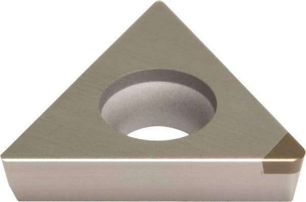 Sumitomo - NU-TPGA221 Grade BN2000 PCBN Turning Insert - Uncoated, 60° Triangle, 1/4" Inscr Circle, 1/8" Thick, 1/64" Corner Radius - USA Tool & Supply